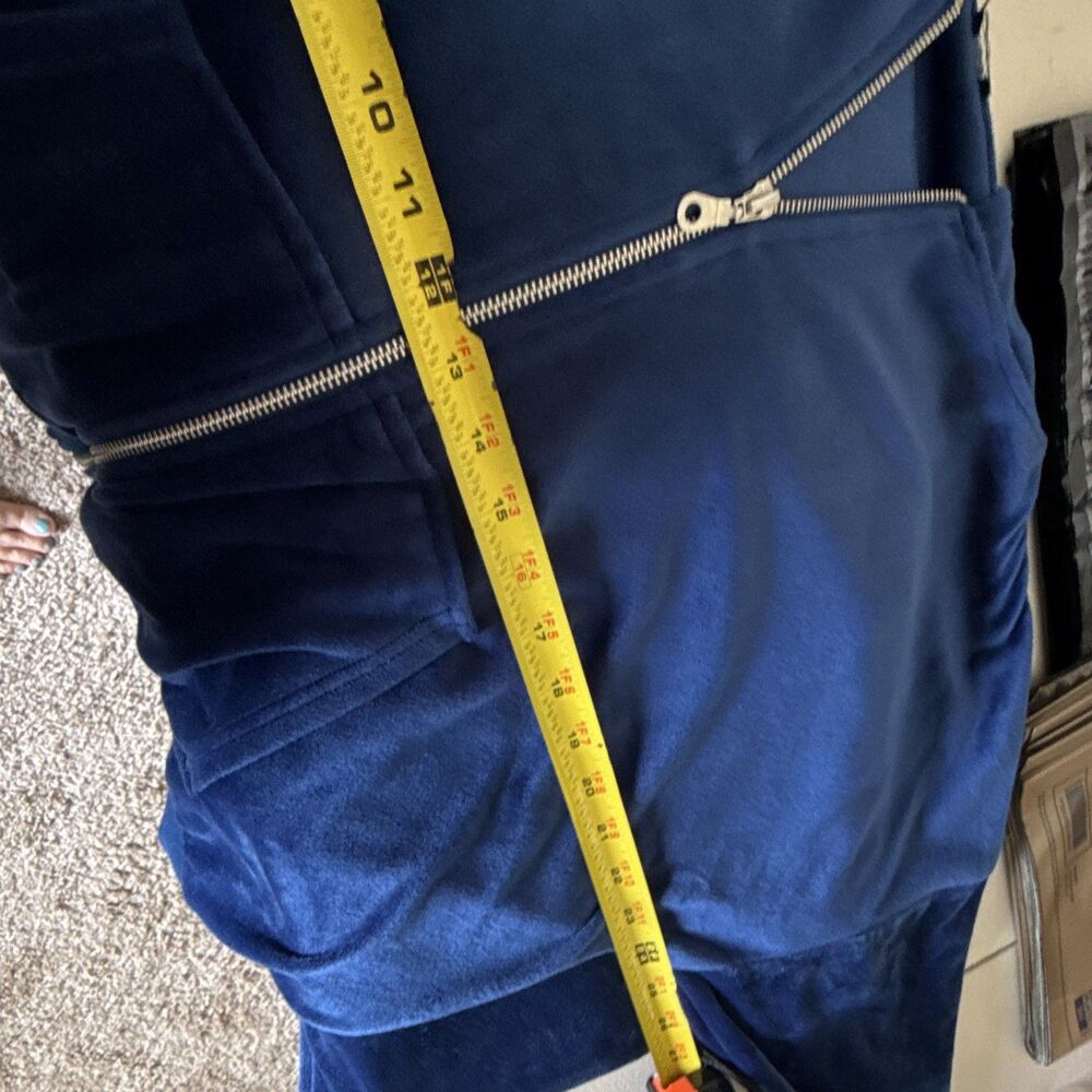 Felina Blue Velour Tracksuit Set Full Zip Hooded Jacket & Pants XL - Picture 13 of 13